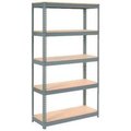 Global Equipment Extra Heavy Duty Shelving 48"W x 12"D x 60"H With 5 Shelves, Wood Deck, Gry 717093